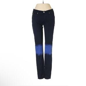 Hudson NEW Womens Size 26 Krista Super Skinny Jeans Blue Ombre Tie Dye Knees USA